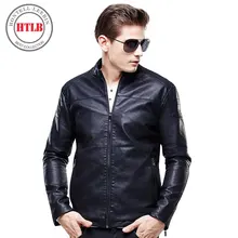 HTLB бренд мужчины Искусственной Кожи Куртка высокого качества моды случайные мотоцикл мужской кожаное пальто мода прохладный 8606