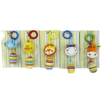 

0-24 Months Cute Baby Rattle Toys Rabbit Plush Baby Cartoon Bed Toys For Newborn Educational Toy Rabbit Bear Hand Bells