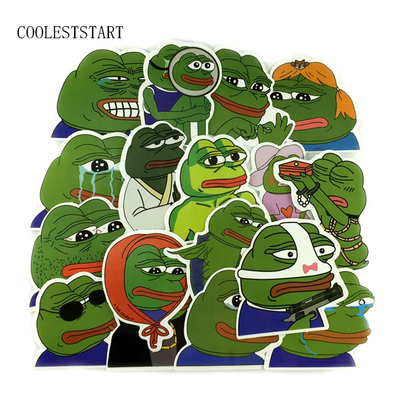 2 вида 17 шт./лот пародия Pepe Sad Лягушка граффити наклейка для ноутбука багаж скейтборд автомобиль мотоцикл сноуборд наклейка игрушка наклейка s