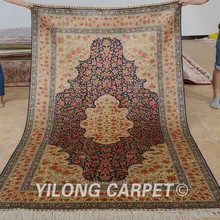 Yilong 5 'x8 'kashmir Кум шелковый красный ковер vantage традиционный ручной турецкий ковер шелк(1034