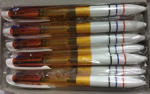 100 шт./партия,,, Высококачественная шариковая ручка, многоцветная ручка, офисные школьные принадлежности. Подарки. 6 цветов - Цвет: Цвет: желтый