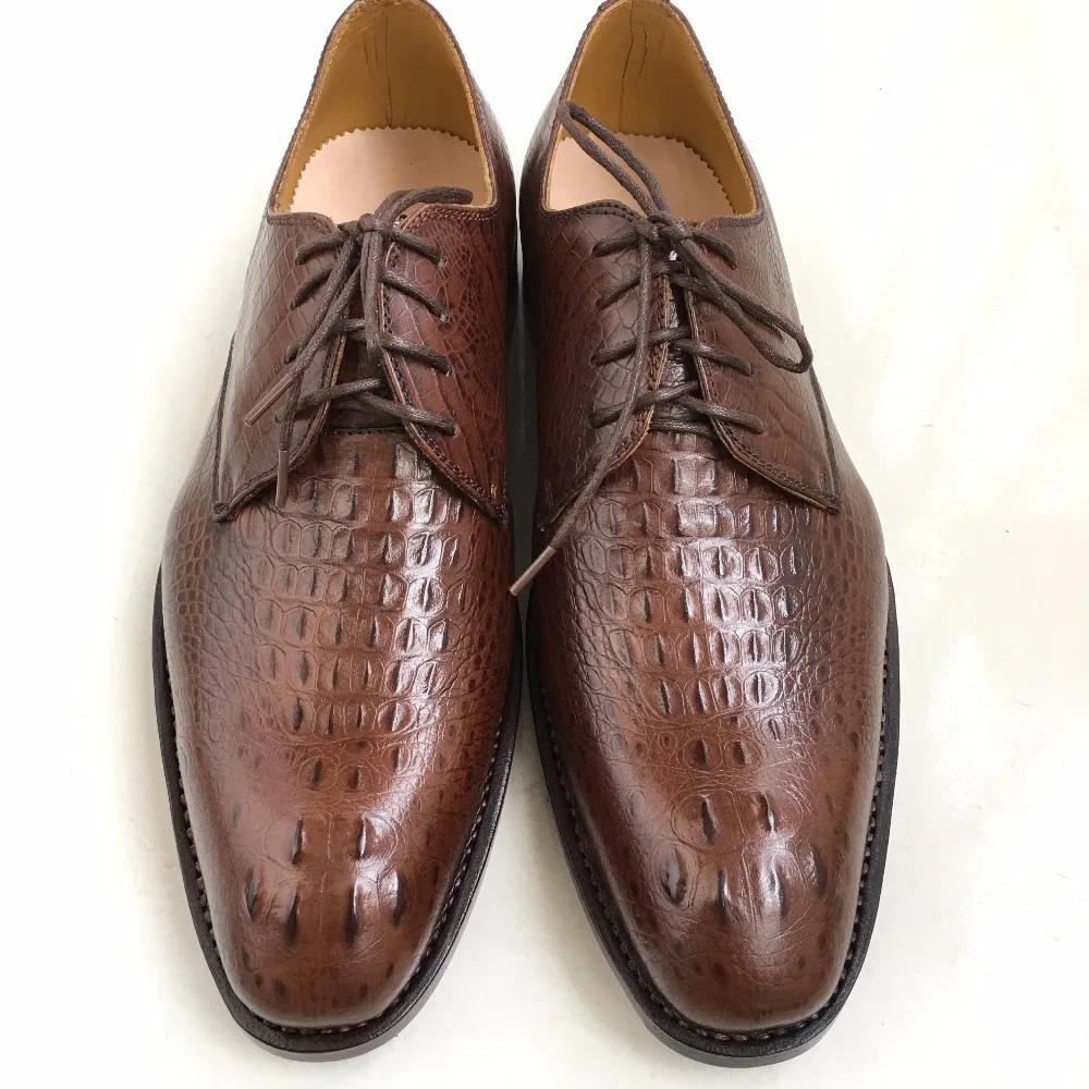 Sapatos Couro Pele Handmade Masculinos Gents Welted Brown Italiano A Sipriks Patrão De Crocodilo Sola Ternos Tan Mens Goodyear vtFqzqx5