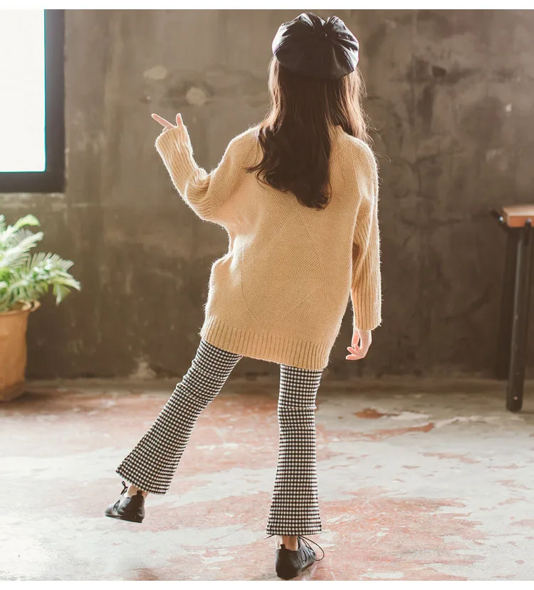 2018 Children Loose Sweaters Baby Girls Cotton Knit Tops Girl Solid Long Sleeve Sweater for Kids Casual Autumn Winter Pullovers (8)