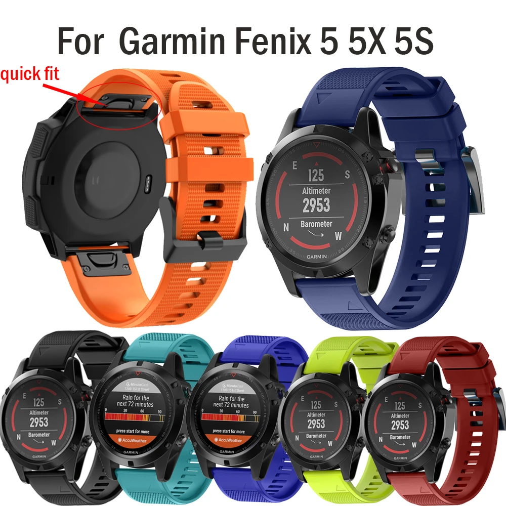 

Soft Silicone Watchband for Garmin Fenix 5 Silicone Band 22mm Strap Quick Fit for Garmin Fenix 5X 3 3HR Band 26mm Watch Strap
