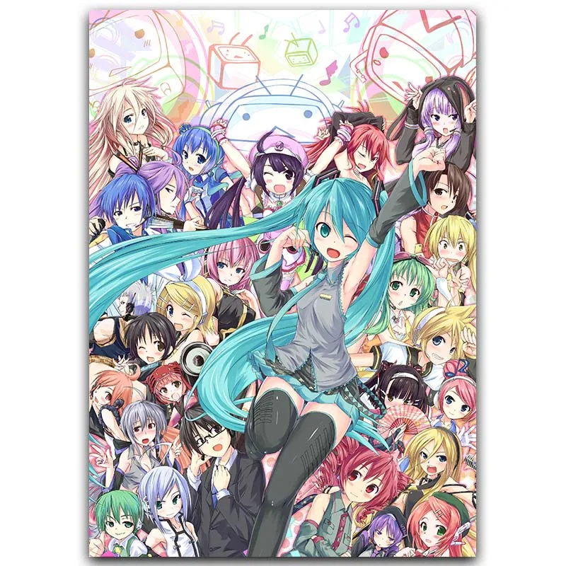 Hatsune Miku Vocaloid Art Print 30x45 см 60x90 Сексуальная аниме-Девушка Настенные картинки для