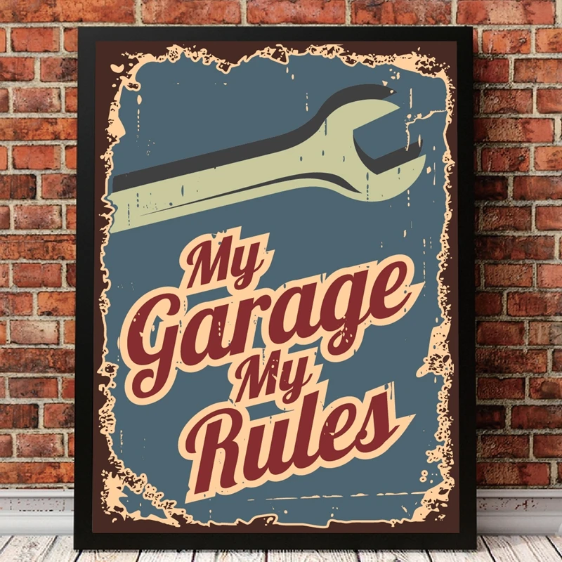 

Car Service Sign Vintage Posters and Prints Garage Retro Wall Art Canvas Painting Gas Auto Parts Batteries Picture Wall Decor