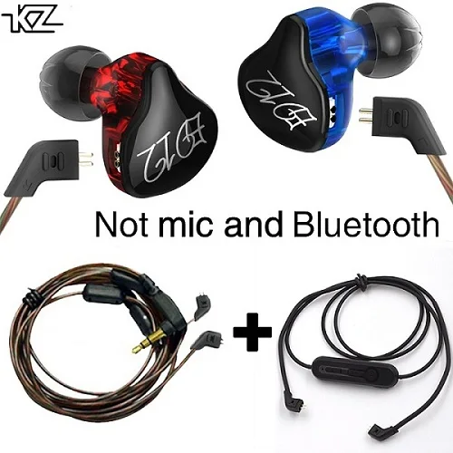 Bluetooth кабель и KZ ED12 кабель для наушников съемный с микрофоном наушники 2 кабеля Набор для mucis спортивные телефоны стерео бас - Цвет: No mic and bluetoo