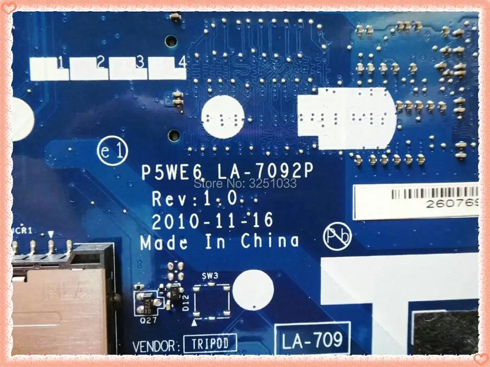 LA-7092P لشركة أيسر 5253 5250 دفتر P5WE6 LA-7092P لشركة أيسر أسباير 5253 5250 اللوحة المحمول MBNCV02001 اختبار 100% العمل