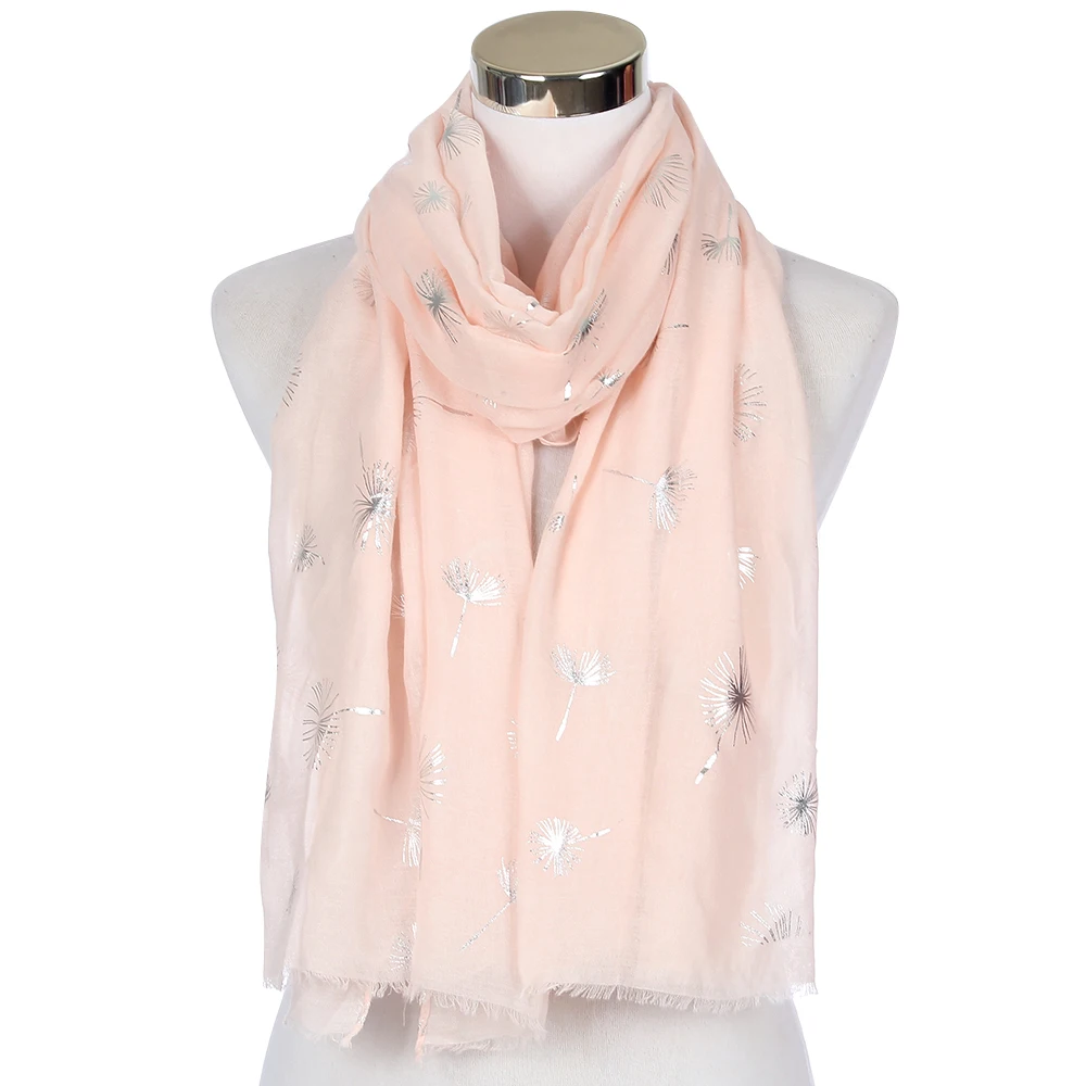 FOXMOTHER Новые Блестящие модные черного, розового и белого цвета Цвет Фольга Щепка Одуванчик шарф платок для дам