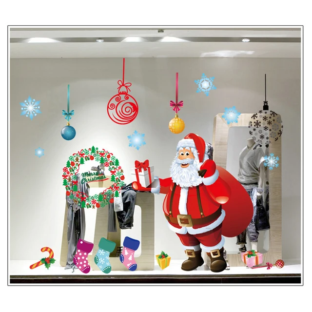 Aliexpress.com : Buy Santa Claus Merry Christmas Wall Stickers Window