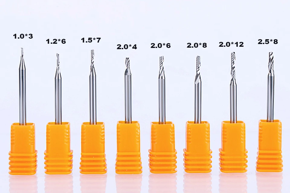 HUHAO 1 шт. 3,175 мм Одна Флейта спиральные фрезы для дерева fresa ЧПУ Концевая фреза карбид вольфрама маршрутизатор Инструмент PCB фреза