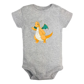 

Pokemon Dragonite Dratini Gengar Goldeen Gyarados Design Newborn Baby Boys Girls Outfits Jumpsuit Print Infant Bodysuit Clothes