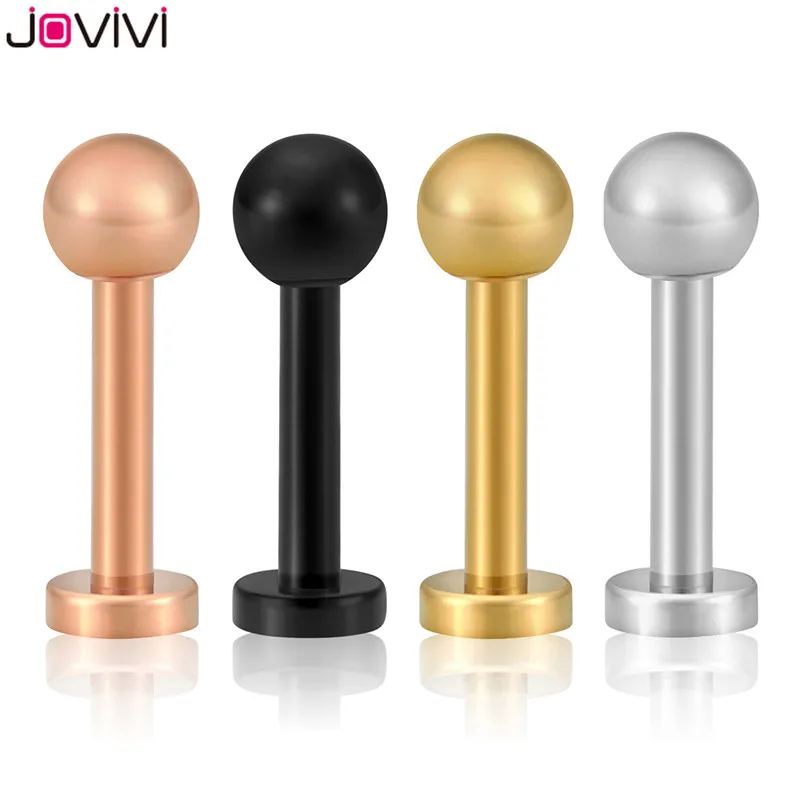 

Jovivi New Stainless Steel 16G Labret Monroe Lip Rings Cartilage Helix Tragus Nose Piercing 3mm Ball 6-12mm Straight Bar Barbell
