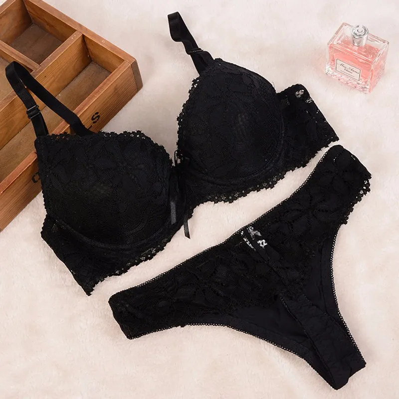 bra and brief sets [Cheap]New 2016 Lace Embroidery Bra Set Women Plus Size Push Up Underwear Set Bra and Panty Set 32 34 36 38 ABC Cup For Female cotton bra and panty sets