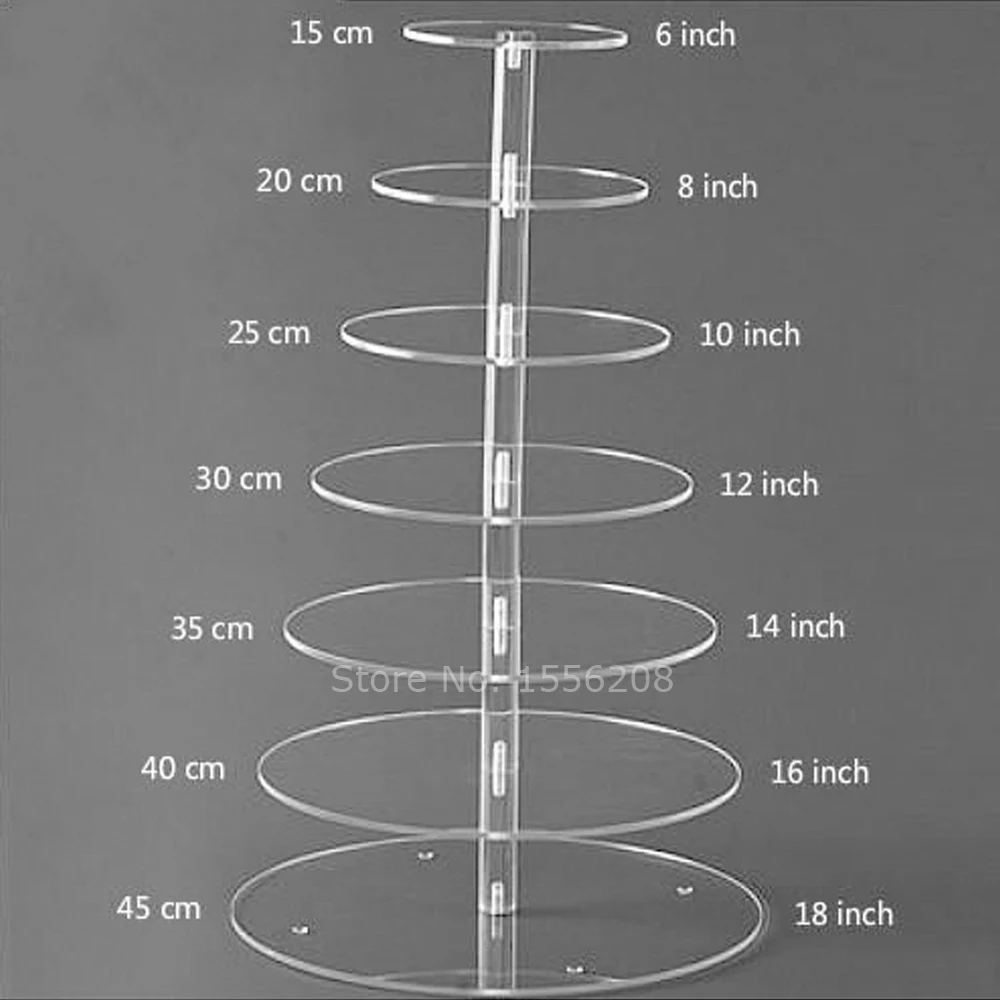 7 Tier Clear Acrylic Round Cupcake Stand Perspex Cake Display Tools Plexiglass Christmas Wedding Birthday Craft Holder Supplies | Дом и сад