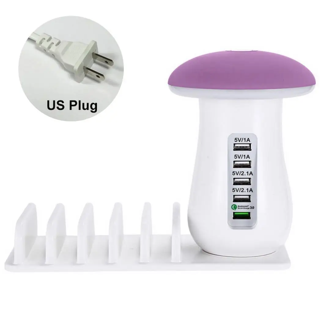 5 портов док станция для зарядки с USB подставкой гриб x Лампа DC В/6A США