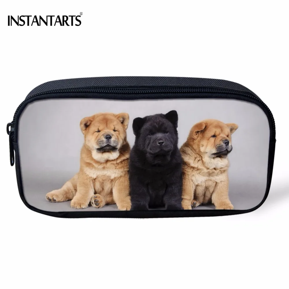 

INSTANTARTS Lovely 3D Animal Chow Dog Printed Boys Girls Pencil Cases Casual Large Students Organizer Pencil Bags Cosmetic Cases