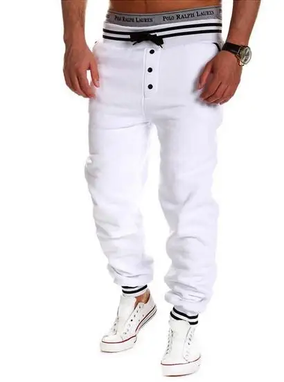 

High quality 2019 Summer Active casual pants Men smoke strap elastic waist single-breasted pure color Joggers sweatpants men