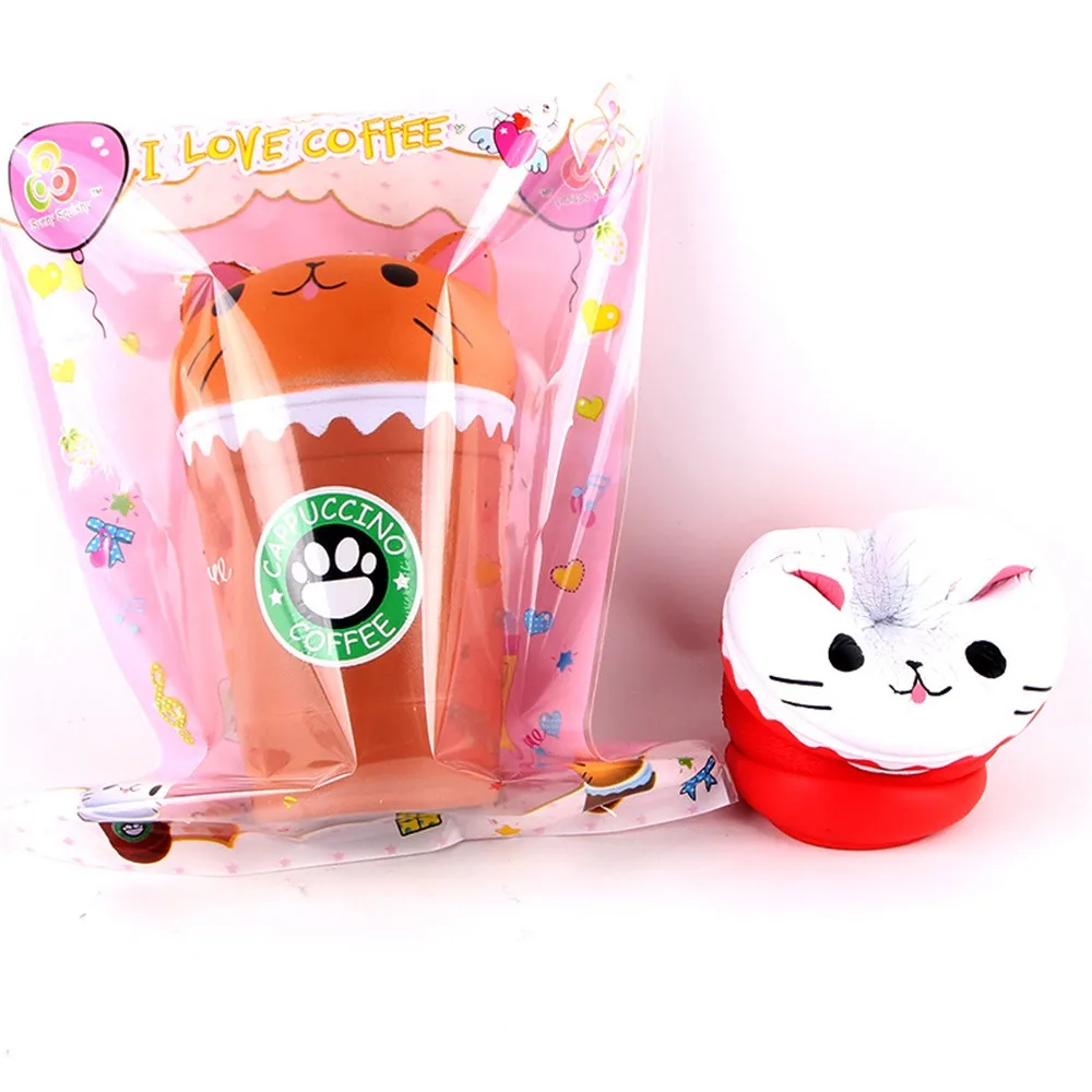 MUQGEW кошачья чаша с мягкими чашками для кофе, Ароматизированная кошачья чаша на заказ, медленно поднимающаяся игрушка, коллекция подарочных игрушек для детей