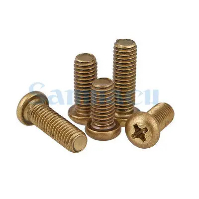 

5Pcs M8*1.25 Length 16-40mm Phillips Pan Head Brass Cross Recessed Machine Screw