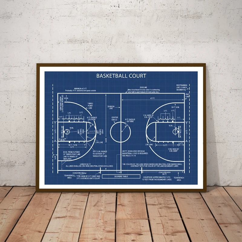 basketball court print