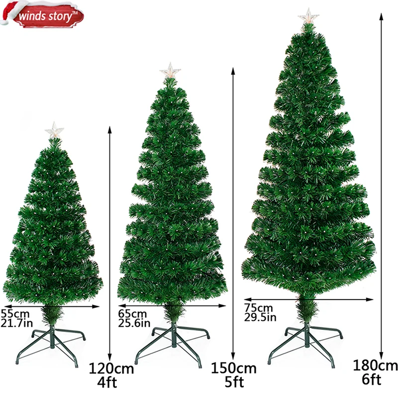 Рождественские украшения 4'/5'/6' волоконно-оптическая Рождественская елка светодиодный меняющий Цвет Традиционный Искусственный Зеленый флэш Рождественская елка подарок