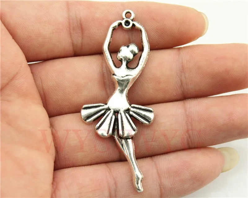 WYSIWYG 3pcs 61x24mm Ballet Dancing Girl Charm Pendants For Jewelry