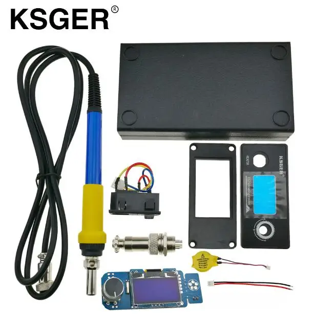 KSGER V2.1S Электрические паяльники T12 STM32 OLED 1,3 Размер контроллер экрана 9501 паяльная Ручка DIY наборы для Hakko T12 наконечник - Цвет: SET 4