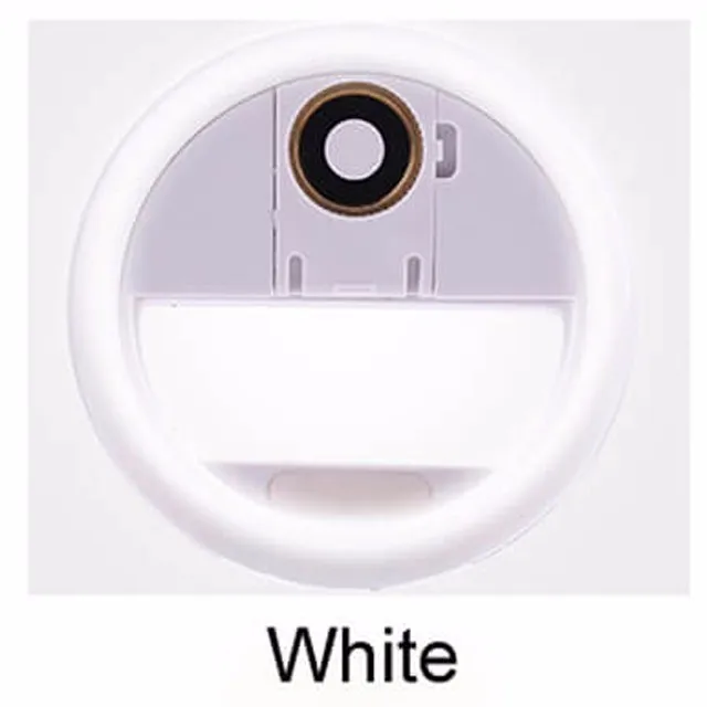 Портативная вспышка светодиодный фонарь Selfie Ring Light beauty Live Stream повышающая лампа с широкоугольным/макро объективом для камеры телефона - Цвет: White
