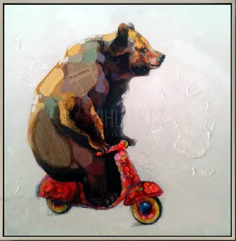 

Framed diy digital Oil Painting by numbers Living Room Home Decor Wall Painting bear ridding