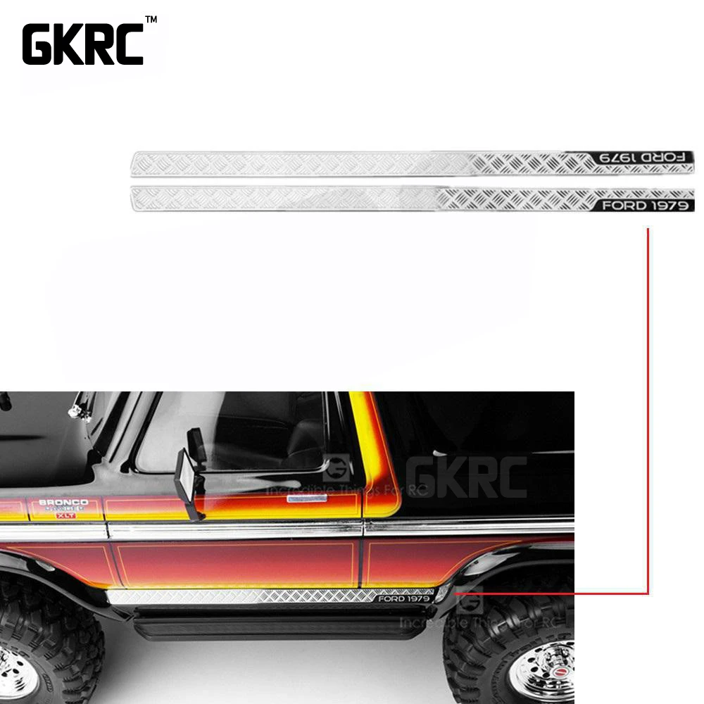 Side skirt stainless steel metal welcome decoration board For 1/10 Rc Crawler Car Traxxas Ford Bronco
