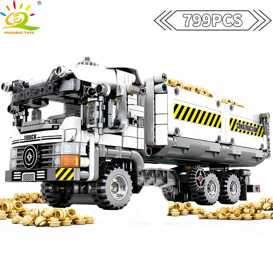 Billige 799Pcs Technik Engineering Lkw Bausteine kompatibel Legoingly Technic Fahrzeug Auto Steine Pädagogisches DIY Spielzeug Kinder