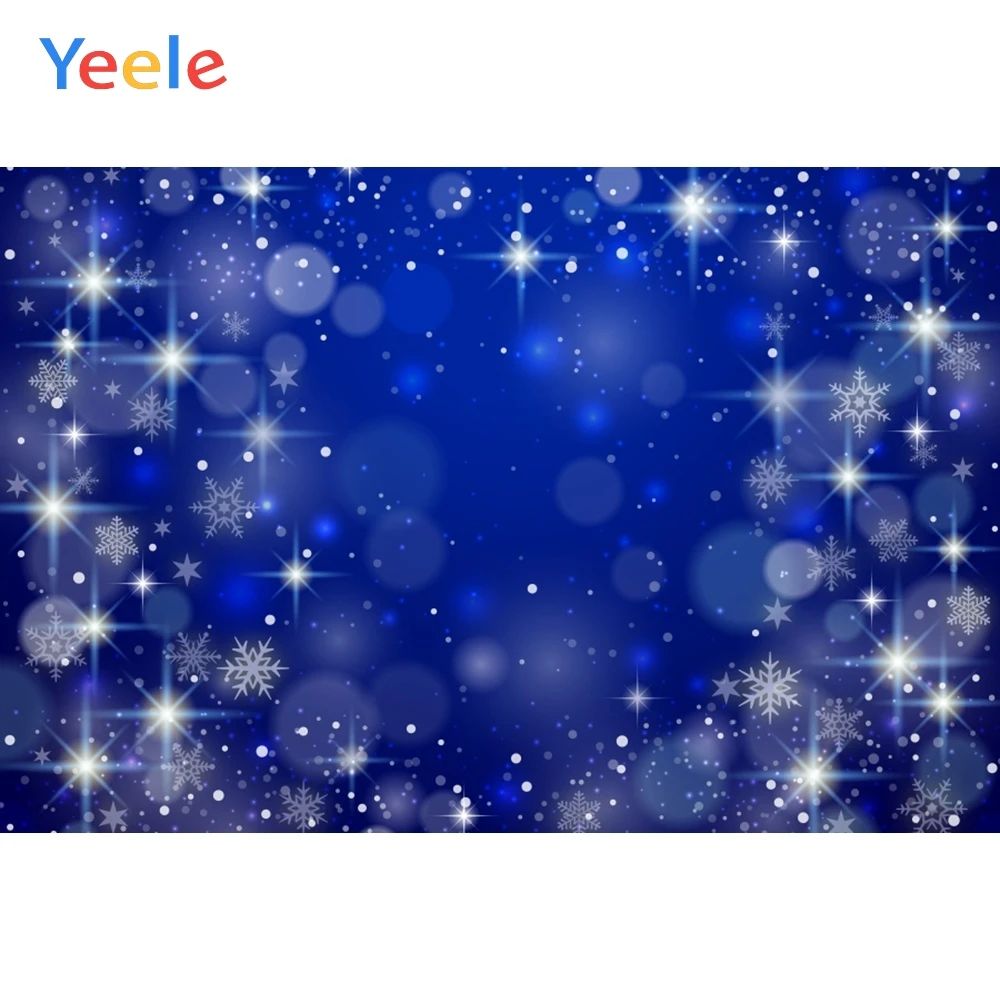 

Yeele Blue Light Bokeh Snowflake Gradient Baby Party Photography Backgrounds Customized Photographic Backdrops for Photo Studio