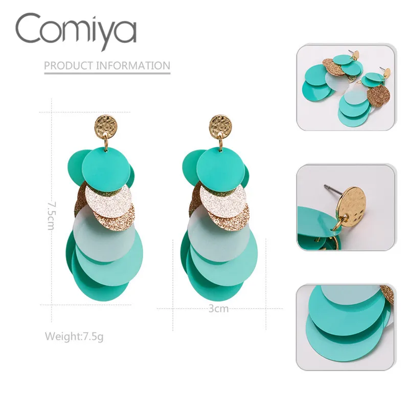Comiya этнические Висячие серьги для женщин фиолетового цвета пластиковые
