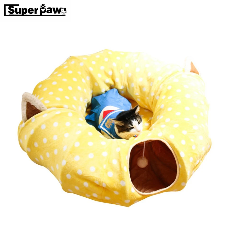 

Cat Play toy Tunnel Funny Pet Tunnel Foldable Bulk Small Pets Toys Portable Rabbit Tunnel Cats Bed House Sleep with Ball MDT01