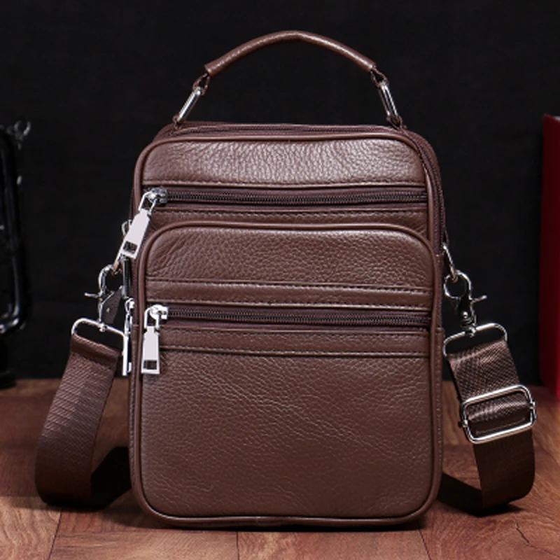 

BAQI Brand Men Handbags Genuine Leather Cow Leather Men Messenger Shoulder Bag 2019 Fashion High Quality Casual Ipad Phone Bag