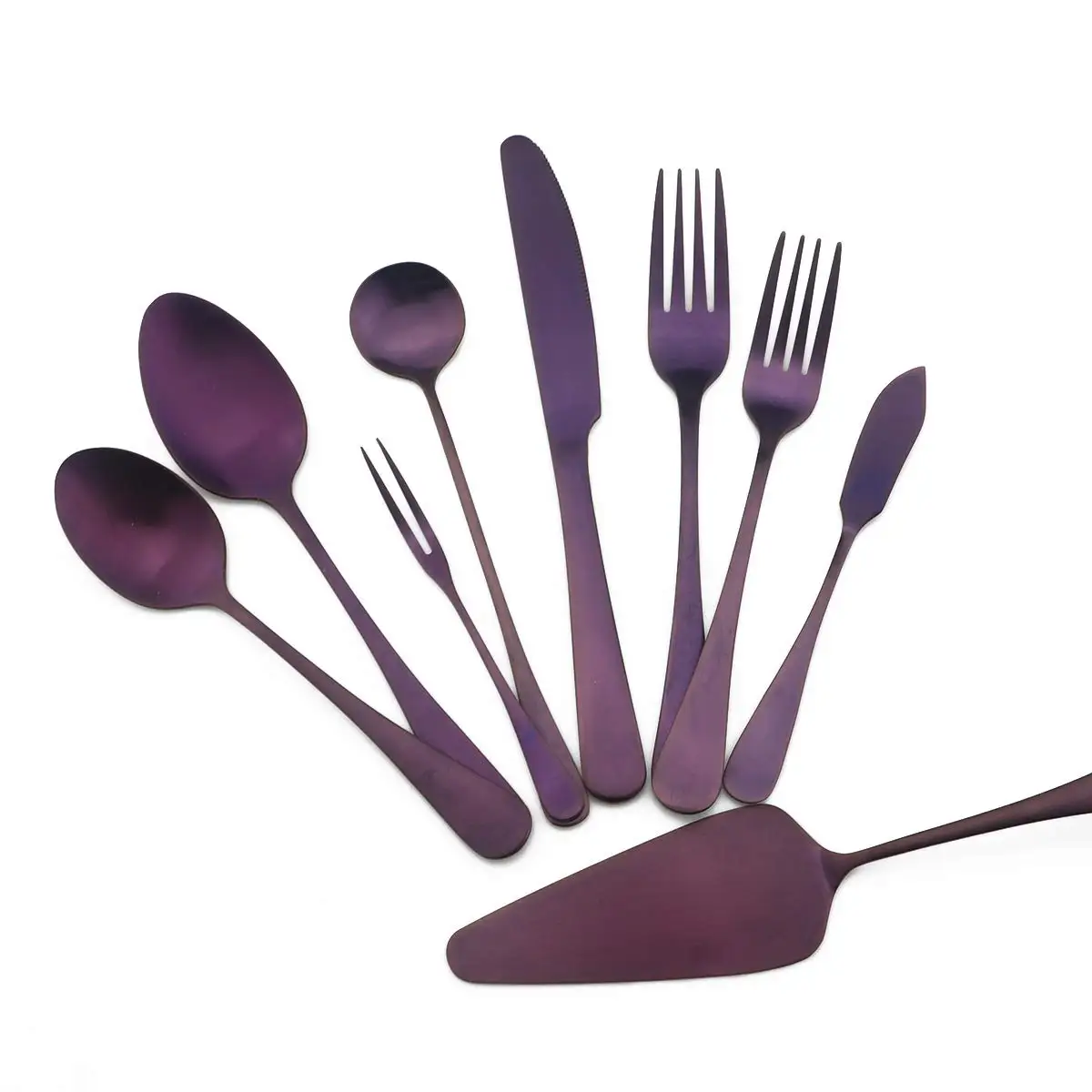 

1 Piece Stainless Steel Purple Cutlery Set Western Tableware Dinnerware Sets Dinner Butter Knives Fruit Forks For Restaurant