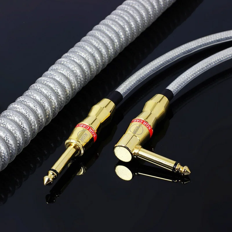 

KGR positive guitar connection line electric guitar line instrument line spring line fever noise reduction screening transparent
