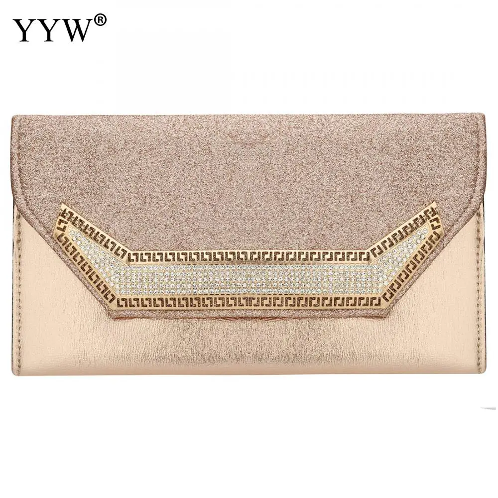 Female Evening Wedding Handbag Flap Envelope Clutch With Rhinestones Clutch Large Capacity Women'S Shoulder Bag Sac Main Femme