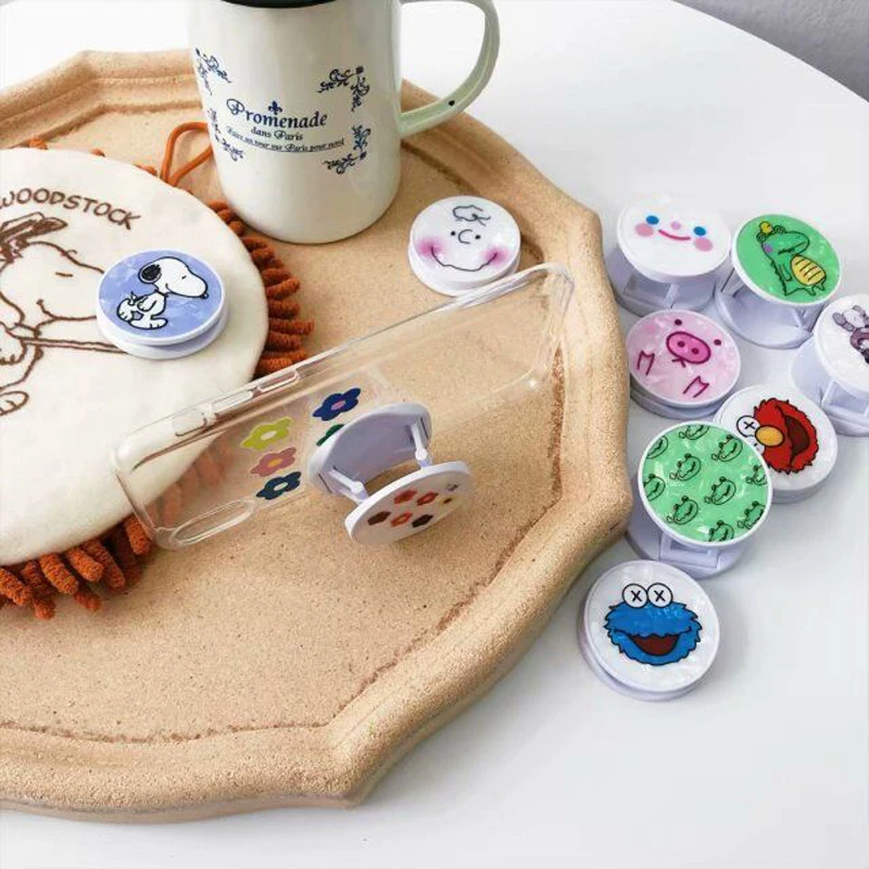 

cute cartoon Mobile Phone Holder For iPhone XR XS Max 8 7 For Huawei Samsung Xiaomi Desktop Phone fold Mount Finger Ring Holder