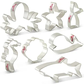 

KENIAO Ocean Cookie Cutters for Kids Birthday Party Biscuit / Fondant / Pastry / Bread Cutter - Stainless Steel