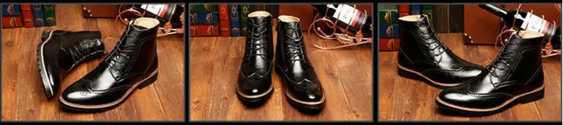 Men's Boots Lace-up Fashion Boot Black Shoes Men Boots Chelsea Genuine Leather Winter Shoes Mens Military Boots Men Combat Brand (15)