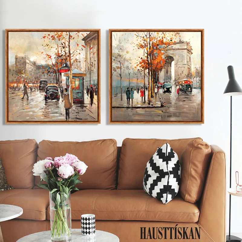 Buy Paris France Street scenery hand painted canvas