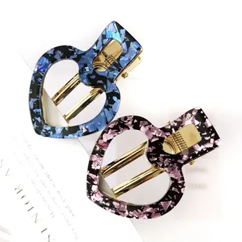 

Korean Geometric Hollow Love Heart Hair Clips Women Girls Leopard Acetate Glitter Duckbill Hairpins Styling Side Bangs Barrettes