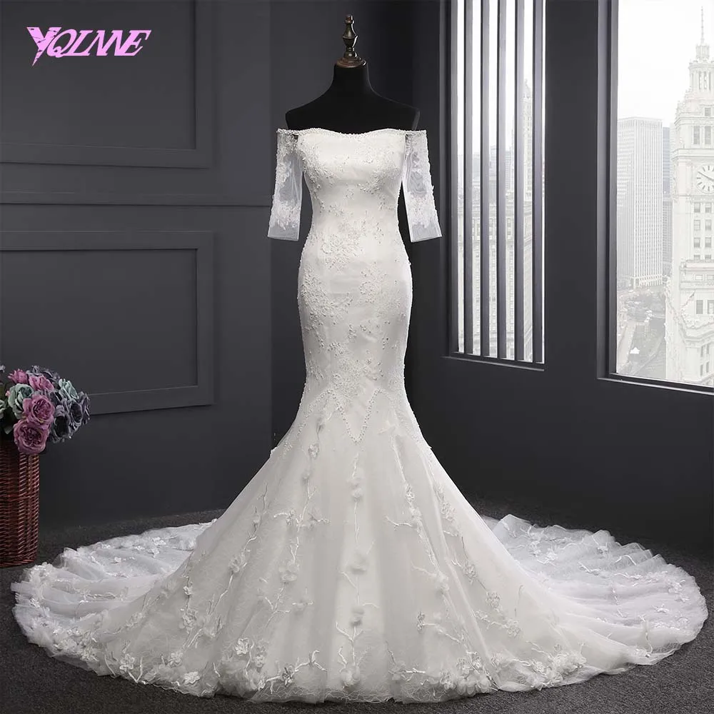 Aliexpress.com : Buy YQLNNE 2018 Off Shoulder Lace Mermaid ...