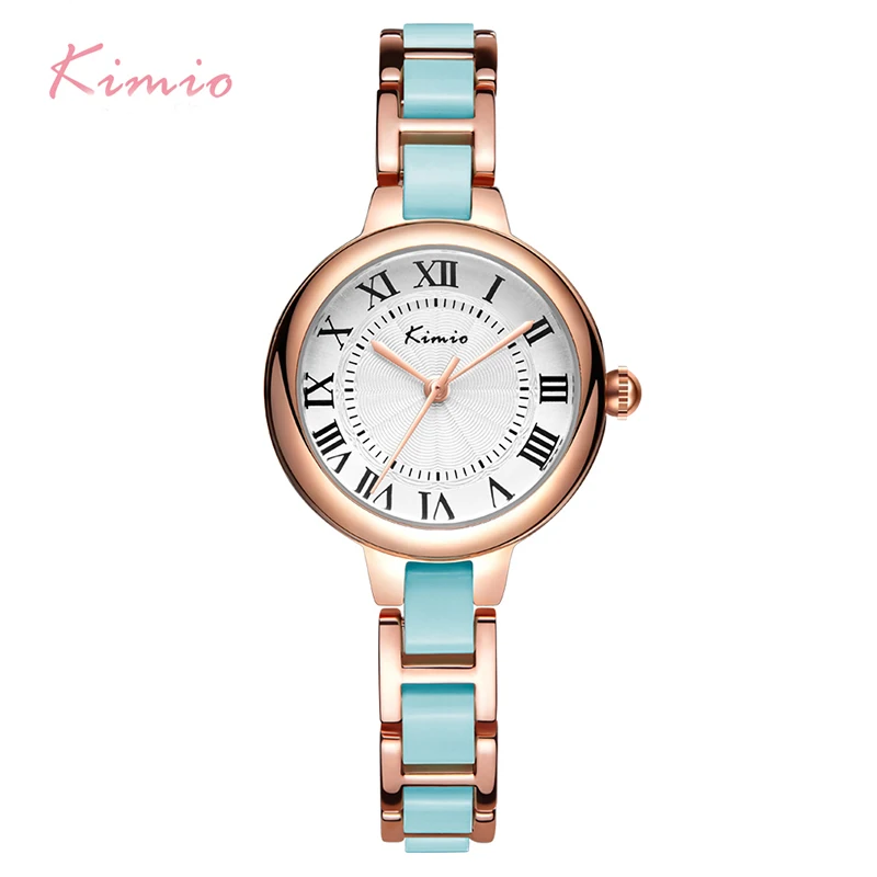 KIMIO Women Imitation Ceramic Quartz Watches Candy Colors Bubble Ladies Bracelet Dress Watch With Gift Box Montre Femme | Наручные часы