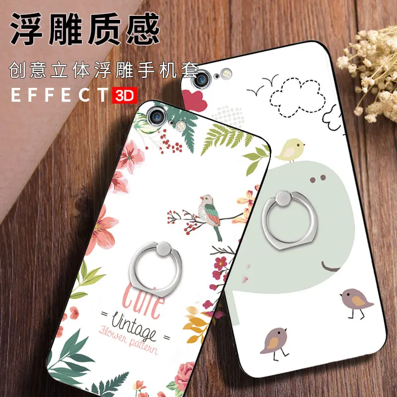 

For iPhone X ten Case Soft Silicone 3D Painted Cover For Apple iPhone 6 7 8 Cover Protector Back Cover 3D Relief Cases Shells