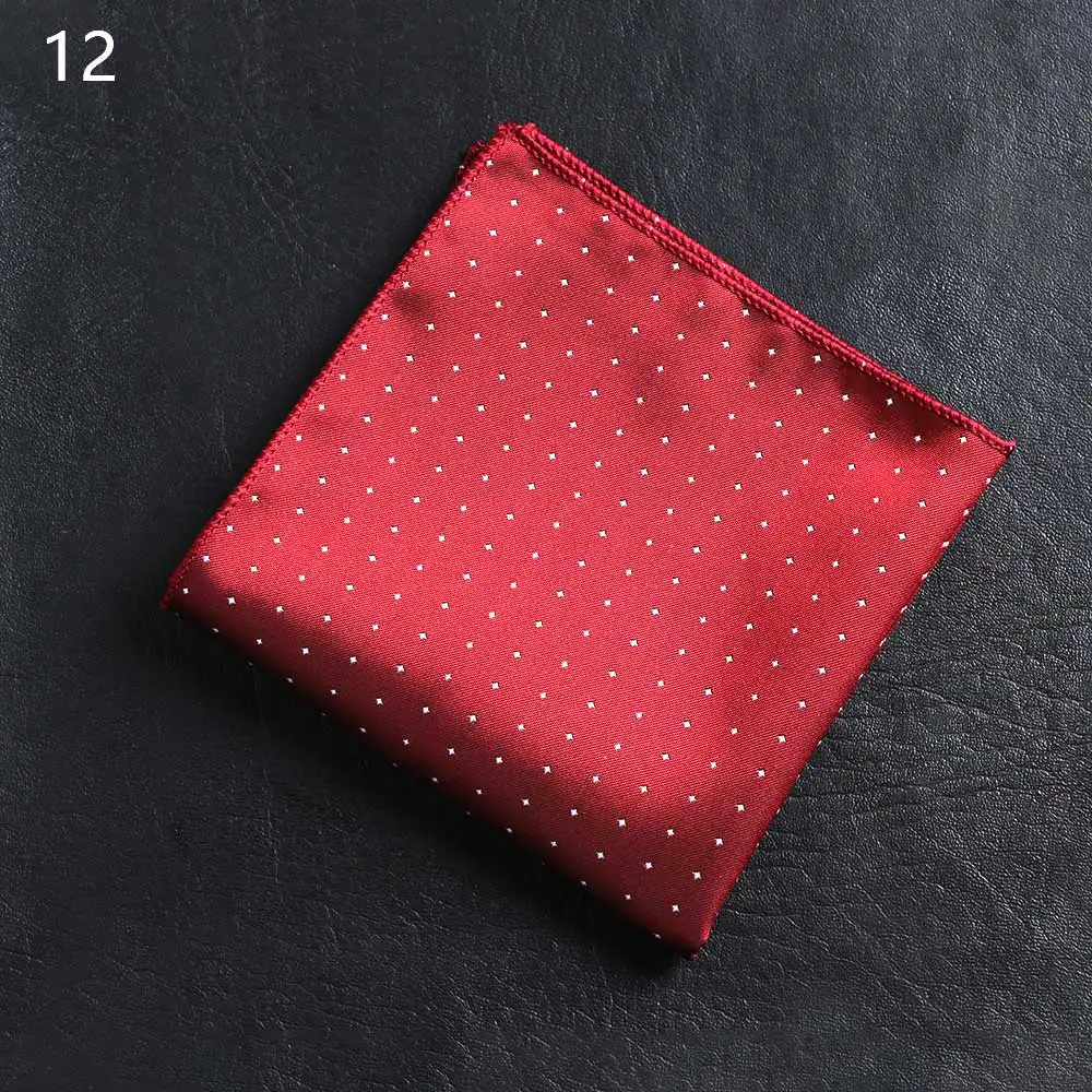 1 шт мужской носовой платок в винтажном стиле горошек Полосатый, с цветочным принтом носовой платок из полиэстера бизнес Карманный квадратный полотенце для сундуков - Цвет: 12