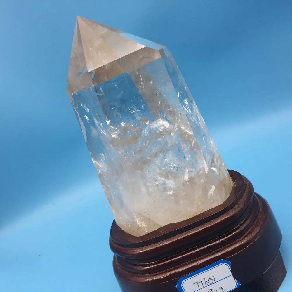 

2kg Natural Rock Clear and White Color Transparent Quartz Crystal Polished Healing Single Point Wand Reiki Craft Home Decoration