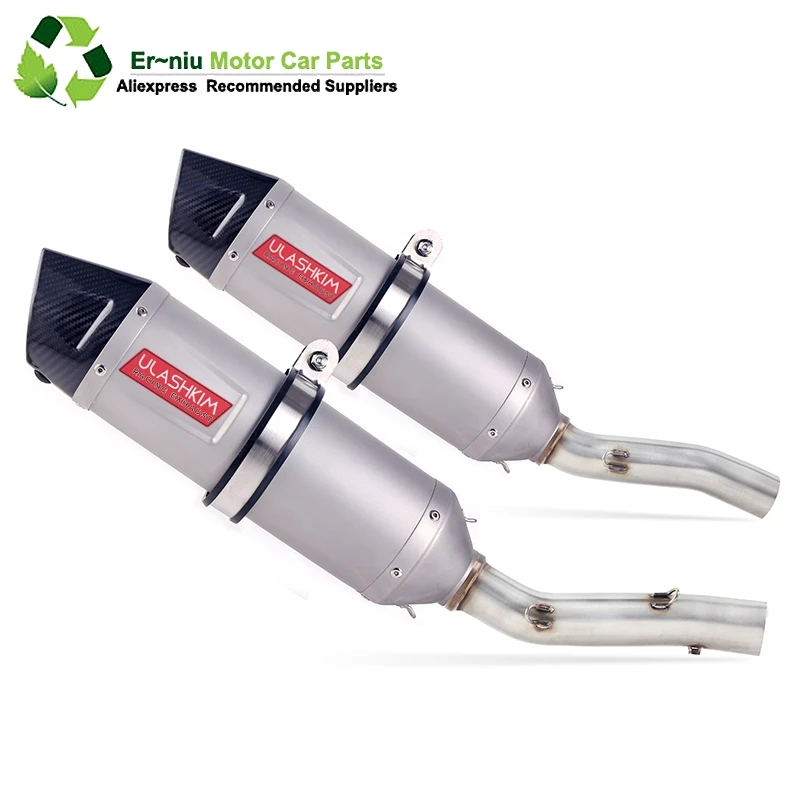 

Motorcycle Full Exhaust Escape System + Modified Link Contact middle pipe Round Muffler for kawasaki Z1000 2010-2016